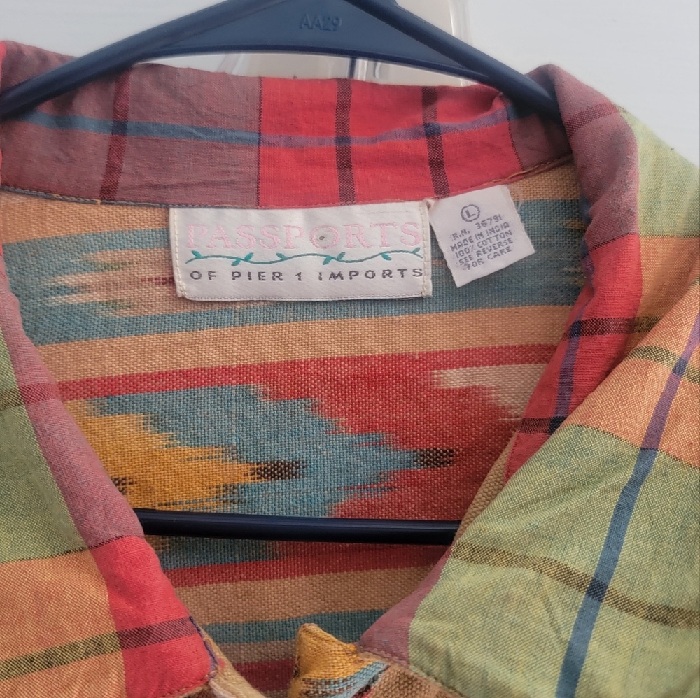 Vintage Southwestern jacket pier one color block size large multi color - Picture 5 of 6
